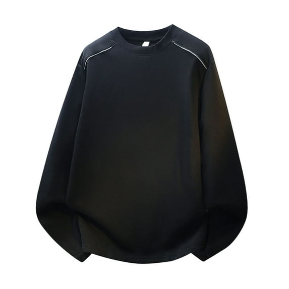 ZUKMRJPC Men's Crewneck Sweatshirt Oversized Casual Long Sleeves Pullover Sweatshirt Solid Color Loose Basic Sport Workout Tops