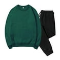 thumbnail image 1 of ZUKMRJPC Men's Fleece 2 Piece Outfits Casual Solid Color Pullover Sweatshirt and Sweatpants Fall Winter Jogging Athletic Suits, 1 of 2
