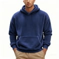 thumbnail image 1 of ZUKMRJPC Men's Fleece Pullover Hoodie Long Sleeve Solid Color Soft Comfy Regular Fit Hooded Sweatshirt with Kangaroo Pocket, 1 of 7