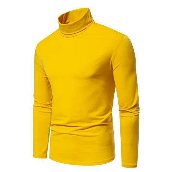 ZUKMRJPC Men's High Neck Shirts Casual Long Sleeve Slim Fit Pullover Sweaters Lightweight Soft Comfy Solid Color Tops