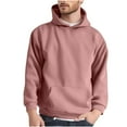 thumbnail image 1 of ZUKMRJPC Men's Hooded Sweatshirts Casual Vintage Long Sleeve Fleece Solid Color Pullover Hoodies with Kangaroo Pocket, 1 of 4