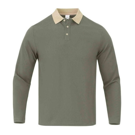 ZUKMRJPC Men's Knitted Shirts Long Sleeve Casual Patchwork Textured Button Down Lapel Pullover Lightweight Fashion Vintage Sweaters