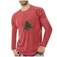 thumbnail image 1 of ZUKMRJPC Men's Long Sleeve Shirt Crewneck Merry Christmas Print Lightweight Breathable Athletic Workout Tees Soft Cotton Comfy Loungewear, 1 of 4