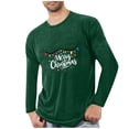 thumbnail image 1 of ZUKMRJPC Men's Long Sleeve Shirt Crewneck Merry Christmas Print Lightweight Breathable Athletic Workout Tees Soft Cotton Comfy Loungewear, 1 of 4