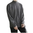 thumbnail image 1 of ZUKMRJPC Men's Mock Turtleneck Sweater Fashion Casual Long Sleeve Pullover Sweater Basic Designed Solid Color Fleece Tops, 1 of 2