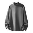 thumbnail image 1 of ZUKMRJPC Men's Mock Turtleneck Sweatshirt Long Sleeve Solid Color Crewneck Basic T-Shirts Loose Fit Lightweight Pullover Tops, 1 of 6