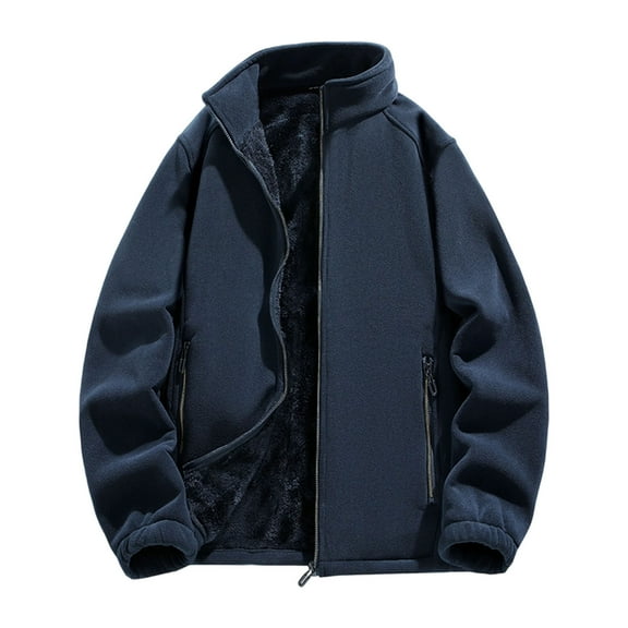 ZUKMRJPC Men's Polar Fleece Jacket Full Zip Up Warm Soft Winter Coats Casual Lightweight Outdoor Hiking Jackets with Zipper Pockets