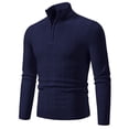 thumbnail image 1 of ZUKMRJPC Men's Quarter Zip Sweaters Fall Warm Long Sleeve Stand Collar Slim Fit Pullover Sweater Lightweight Solid Color Knitted Sweaters, 1 of 2