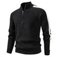 thumbnail image 1 of ZUKMRJPC Men's Quarter Zip Sweaters Long Sleeve Patchwork Slim Fit Lightweight Mock Neck Pullover Sweaters Casual Knit Texture Warm Tops, 1 of 3