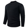 thumbnail image 1 of ZUKMRJPC Men's Round Neck Sweater Soft Comfy Solid Color Knitted Pullover Tops Fall Winter Warm Elastic Slim Fit Basic Sweater, 1 of 4