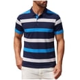 thumbnail image 1 of ZUKMRJPC Men's Striped Golf Shirts Classic 3 Buttons Collar Casual Summer Basic Tops Regular Fit Soft Comfortable Business Work Tops, 1 of 3