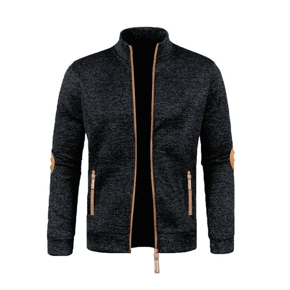 ZUKMRJPC Men's Sweatshirt Jacket Casual Long Sleeve Stand Collar Zipper Lightweight Soft Sweatshirt Sport Workout Tops with Pockets