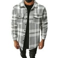 thumbnail image 1 of ZUKMRJPC Men's Vintage Plaid Shirts Long Sleeve Lapel Lightweight Work Shirts Casual Fashion Button Down Shirts Jackets with 2 Pockets, 1 of 3