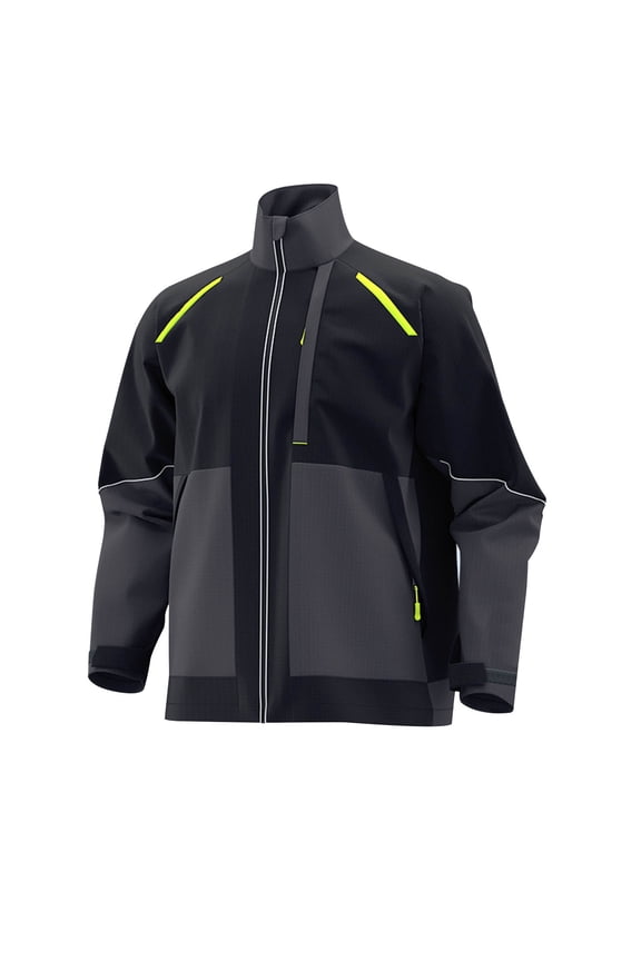 Men's Winter Workwear Jackets Full Zipper Stand Collar Tear Resist Reflective Safety Winter Jackets Lightweight Labor Protection Suit