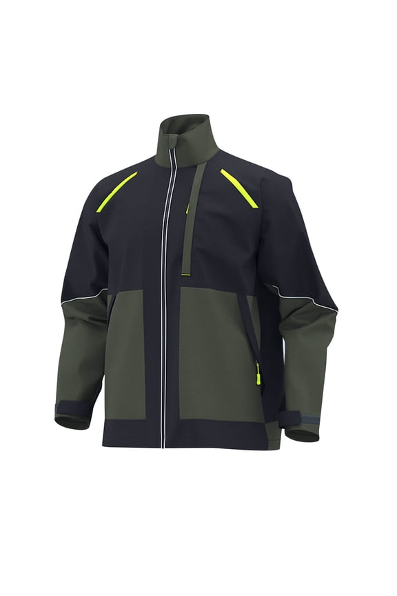 Men's Winter Workwear Jackets Full Zipper Stand Collar Tear Resist Reflective Safety Winter Jackets Lightweight Labor Protection Suit