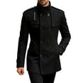 thumbnail image 1 of ZUKMRJPC Men's Woolen Winter Coats Slim Fit Classic Solid Color Double Breasted Business Lapel Overcoat Winter Casual Peacoat Jacket, 1 of 6