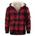 thumbnail image 1 of ZUKMRJPC Men's Zip Up Fleece Shirt Jacket Long Sleeve Fashion Vintage Plaid Heavyweight Hoodies Warm Cozy Thick Outwear with Pocket, 1 of 5