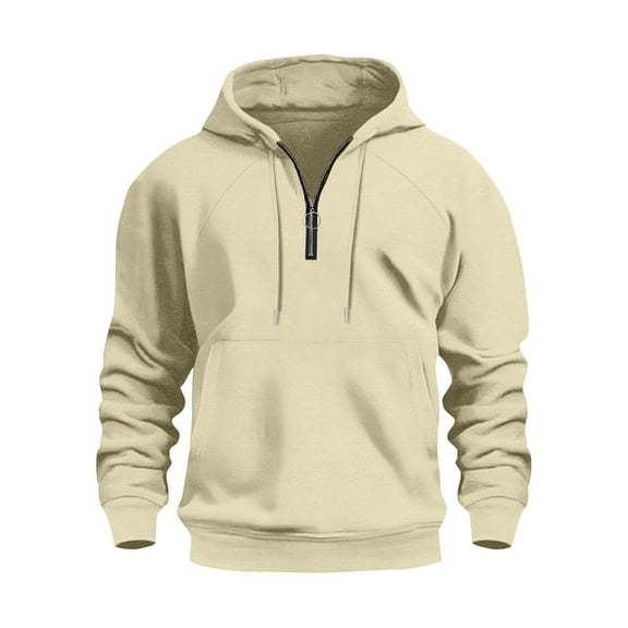ZUKMRJPC Mens 1/4 Zip Pullover Hoodies Casual Solid Color Fleece Long Sleeve Hooded Sweatshirt Lightweight Sport Tops with Pocket