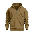 thumbnail image 1 of ZUKMRJPC Mens 1/4 Zip Pullover Hoodies Casual Solid Color Fleece Long Sleeve Hooded Sweatshirt Lightweight Sport Tops with Pocket, 1 of 2