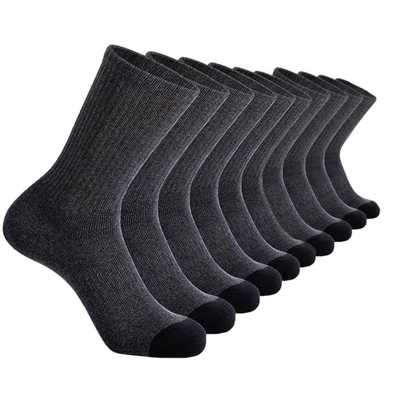 ZUKMRJPC Mens Athletic Running Socks Wicking Breathable Cushioned Sport Long Tube Socks Solid Color Soft Comfy Cotton Outdoor Socks 5 Pairs