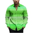 thumbnail image 1 of ZUKMRJPC Mens Button Down Shirts Casual Long Sleeve Stripe Color Block Lapel Shirts Fashion Loose Fit Personalized Printing Shirts, 1 of 4