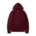 thumbnail image 1 of ZUKMRJPC Mens Casual Hooded Sweatshirt Long Sleeve Solid Color Lightweight Athletic Pullover Sweatshirts with Kangaroo Pocket, 1 of 5