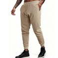 thumbnail image 1 of ZUKMRJPC Mens Casual Pants Drawstring Elastic Waist Lightweight Loose Fit Breathable Waffle Sweatpant Athletic Jogger Pants with Pockets, 1 of 6