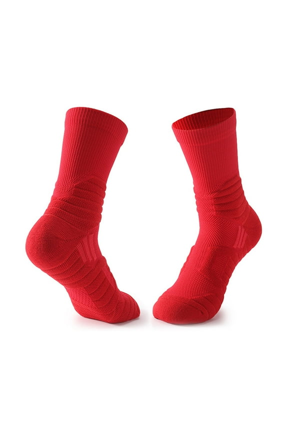 Mens Compression Basketball Socks Moisture-Wicking Breathable Cushioned Mid Tube Socks Hiking Workout Running Socks