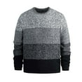 thumbnail image 1 of ZUKMRJPC Mens Crewneck Pullover Sweater Casual Loose Fit Striped Color Block Sweater Fall Winter Long Sleeve Lightweight Knit Tops, 1 of 7