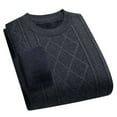 thumbnail image 1 of ZUKMRJPC Mens Crewneck Sweaters Fall Fashion Long Sleeve Solid Color Chunky Pullover Sweaters Middle-Aged Casual Winter Warm Knit Tops, 1 of 2