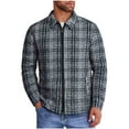 thumbnail image 1 of ZUKMRJPC Mens Fleece Jackets Long Sleeve Full Zip Up Stylish Vintage Plaid Warm Shirts Jacket Casual Lightweight Lapel Jacket with Pocket, 1 of 4