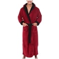 thumbnail image 1 of ZUKMRJPC Mens Fleece Robes Solid Color Big and Tall Full-Length Hooded Bathrobe Warm Fluffy Cozy Winter Robe with Pockets, 1 of 3