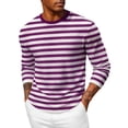 thumbnail image 1 of ZUKMRJPC Mens Long Sleeve Crewneck T Shirts Classic Striped Waffle Knit Textured Summer Tops Casual Breathable Workout Athletic Shirts, 1 of 4