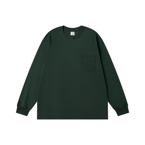 ZUKMRJPC Mens Long Sleeve T-Shirt Cotton Casual Lightweight Crewneck Loose Fit Pullover Shirt Solid Color Breathable Comfort Tops