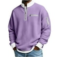 thumbnail image 1 of ZUKMRJPC Mens Quarter Zip Sweatshirt Long Sleeve Color Block Waffle Textured Pullover Casual Loose Fit Tops with Pocket, 1 of 8