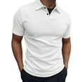thumbnail image 1 of ZUKMRJPC Mens Short Sleeve Shirts Fake Two Pieces V Neck Casual Collared Golf Shirts Soft Comfort Summer Workout Athletic Shirts, 1 of 8
