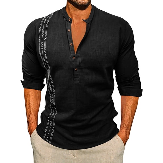 ZUKMRJPC Mens Summer Linen Shirts Roll Up Sleeve Casual Spring Button Up Basic T Shirt Lightweight Breathable Vacation Beach Tops