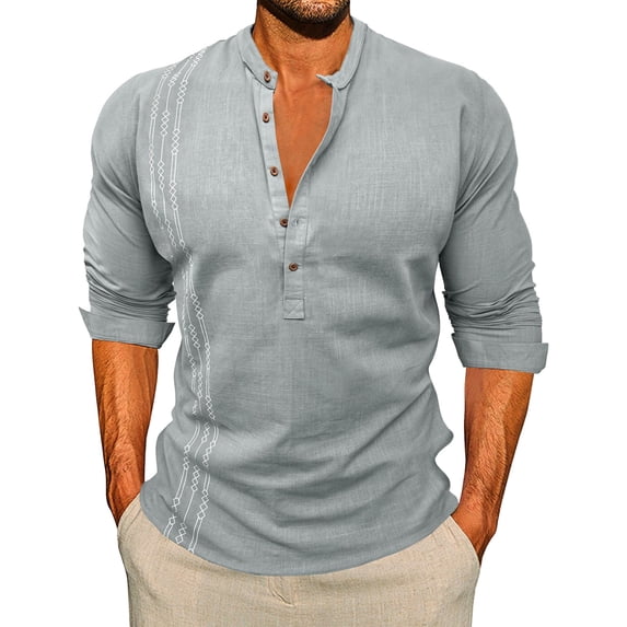 ZUKMRJPC Mens Summer Linen Shirts Roll Up Sleeve Casual Spring Button Up Basic T Shirt Lightweight Breathable Vacation Beach Tops