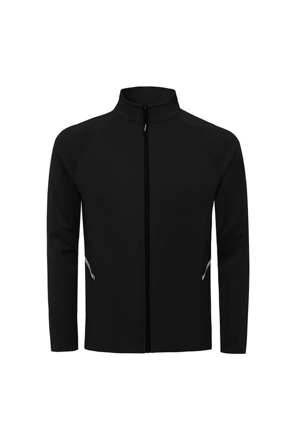 Mens Track Jacket Full Zip Slim Fit Stand Collar Lightweight Breathable Running Athletic Workout Jacket with Zipper Pocket