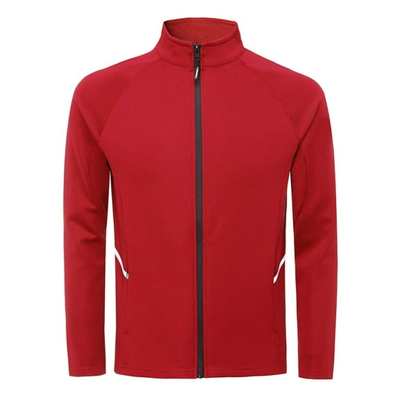 ZUKMRJPC Mens Track Jacket Full Zip Slim Fit Stand Collar Lightweight Breathable Running Athletic Workout Jacket with Zipper Pocket