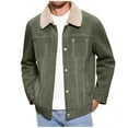 thumbnail image 1 of ZUKMRJPC Mens Winter Jacket Fleece Lined Button Down Lapel Suede Work Cargo Coats Casual Warm Thick Trucker Jacket with Pockets, 1 of 6