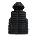 thumbnail image 1 of ZUKMRJPC Mens Winter Vest Lightweight Warm Sleeveless Hooded Padded Jacket Full Zip Casual Loose Fit Quilted Puffer Vests with Pockets, 1 of 5
