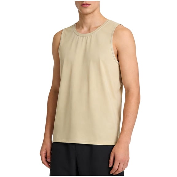 ZUKMRJPC Mens Workout Tank Tops Crewneck Solid Color Sleeveless Athletic Gym Muscle Shirt Casual Lightweight Breathable Summer Tops