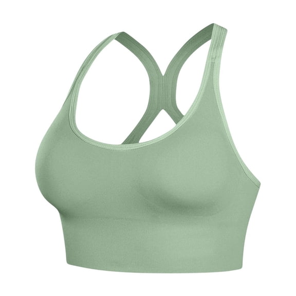 ZUKMRJPC Sports Bras for Women Solid Color Criss-Cross Back No Underwire Gather Bra Casual Soft Comfortable Workout Bra Tank Tops