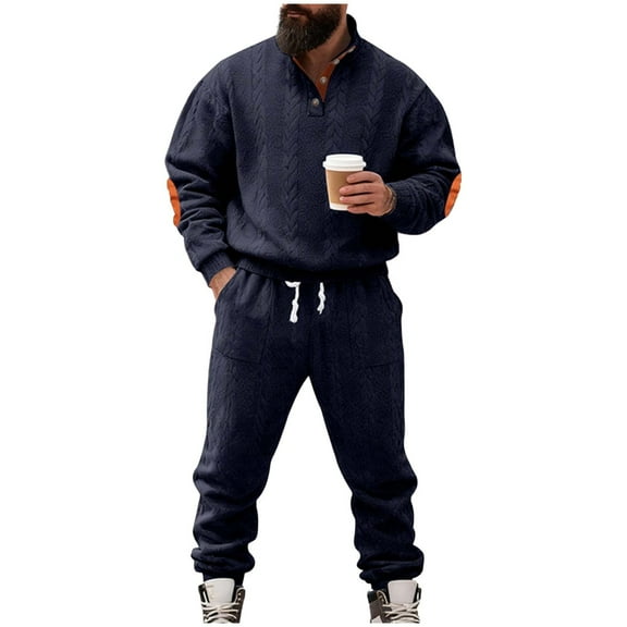 ZUKMRJPC Sweatsuits for Men 2 Piece Long Sleeve Pullover Hoodie and Sweatpants Casual Jogging Tracksuit Suit Athletic Set