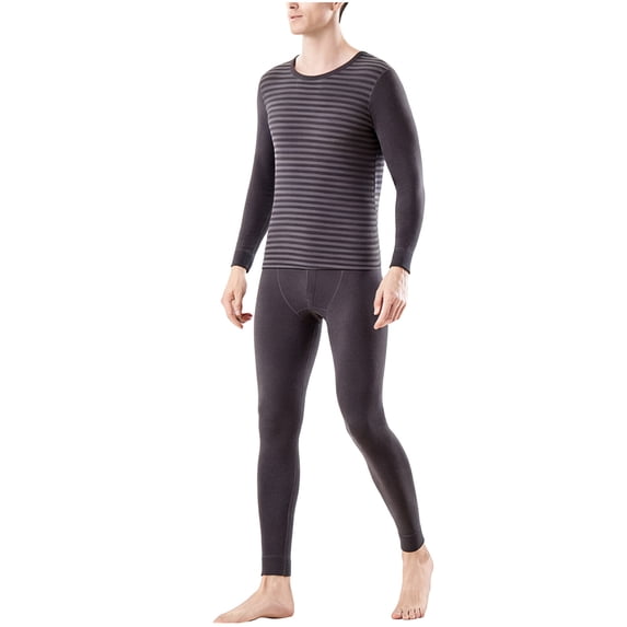ZUKMRJPC Thermal Underwear for Men Solid Color Fleece Lined Base Layer Warm Slim Fit Top and Bottom Set Cold Weather Winter Clothes