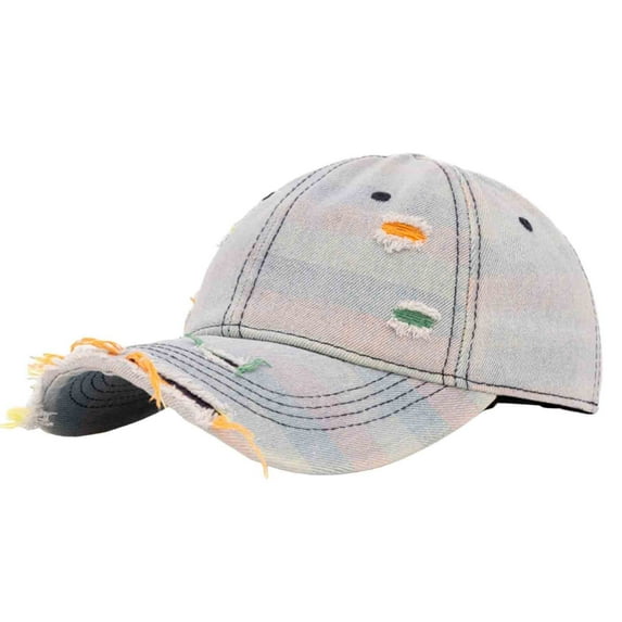 ZUKMRJPC Unisex Vintage Washed Baseball Cap Adjustable Sun Protection Perforated Dads Hat Trendy Sport Sun Hat for Men Women