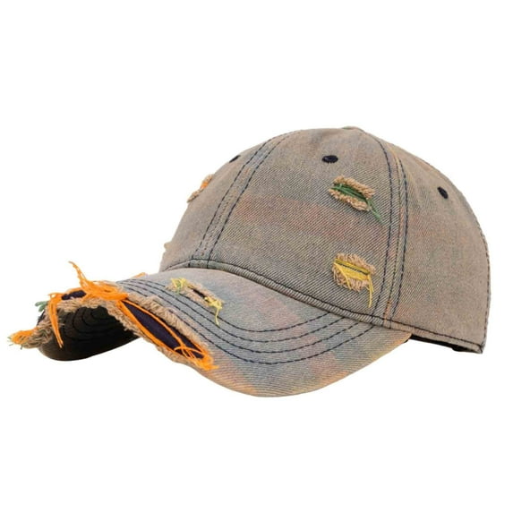 ZUKMRJPC Unisex Vintage Washed Baseball Cap Adjustable Sun Protection Perforated Dads Hat Trendy Sport Sun Hat for Men Women