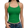 thumbnail image 1 of ZUKMRJPC Women Halter Crop Tank Tops V Neck Backless Knit Textured Sleeveless Basic T Shirts Trendy Soft Summer Comfort Workout Gym Tops, 1 of 5