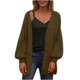 thumbnail image 1 of ZUKMRJPC Women's Casual Cardigan Sweater Oversized Long Sleeve Solid Color Open Front Sweater Fall Loose Warm Comfy Outwear, 1 of 8